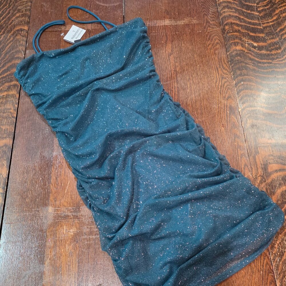 Windsor Hunter Green Sevi Halter Mermaid Glitter Formal Dress‎ S